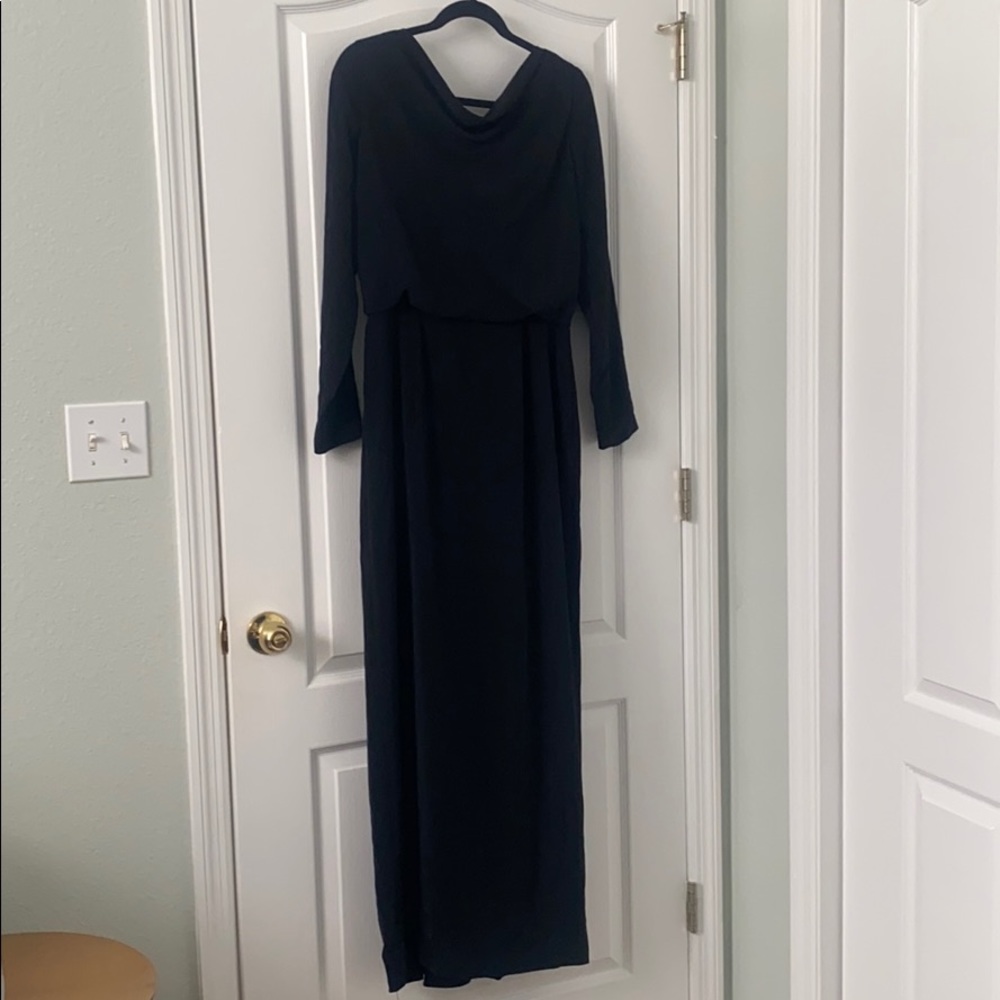 Long sleeve black evening dress